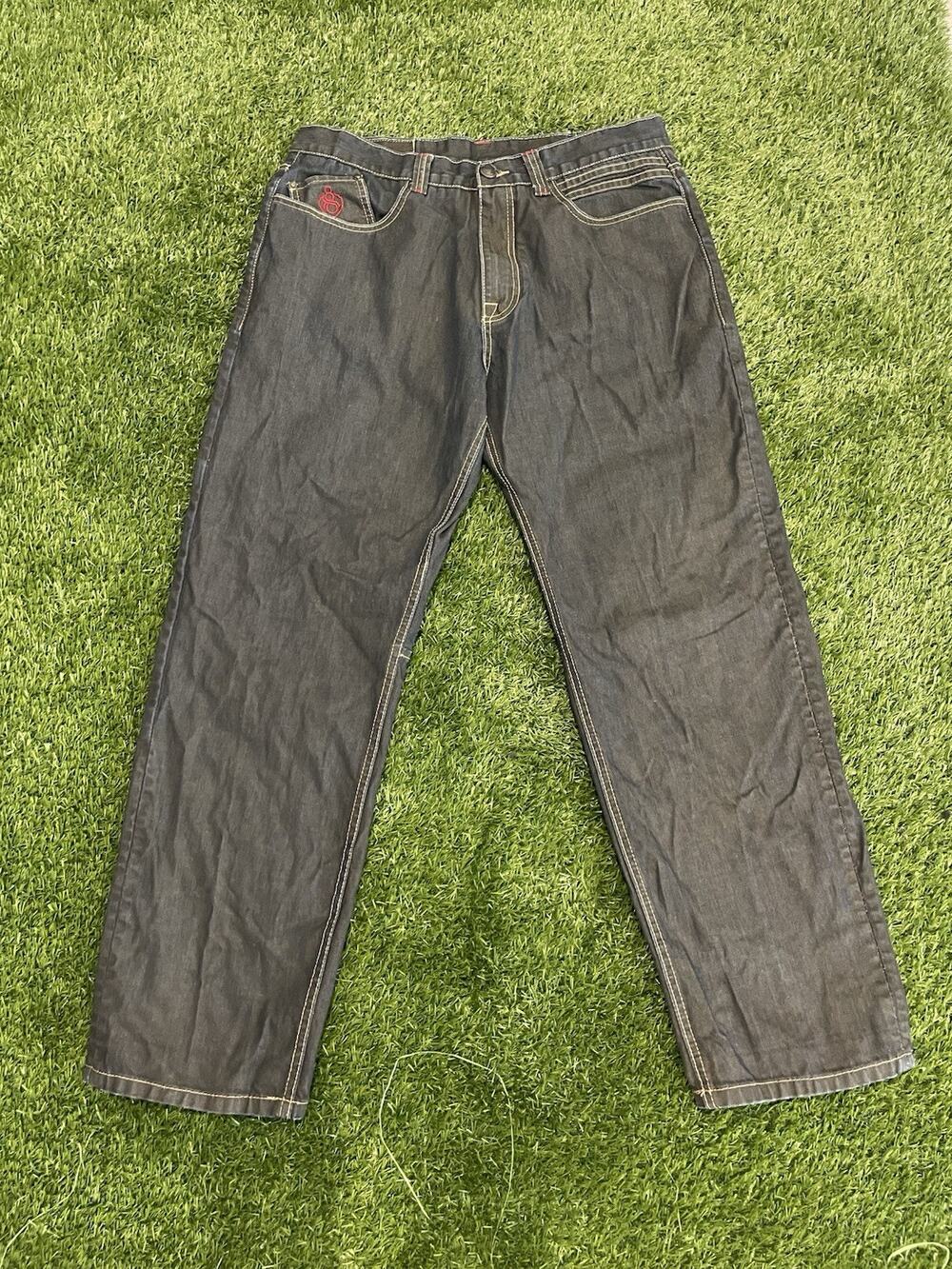 Eight 732 Vintage Y2K Baggy Jeans Men’s 38x34 Dark Wash Embroidered Hip Hop